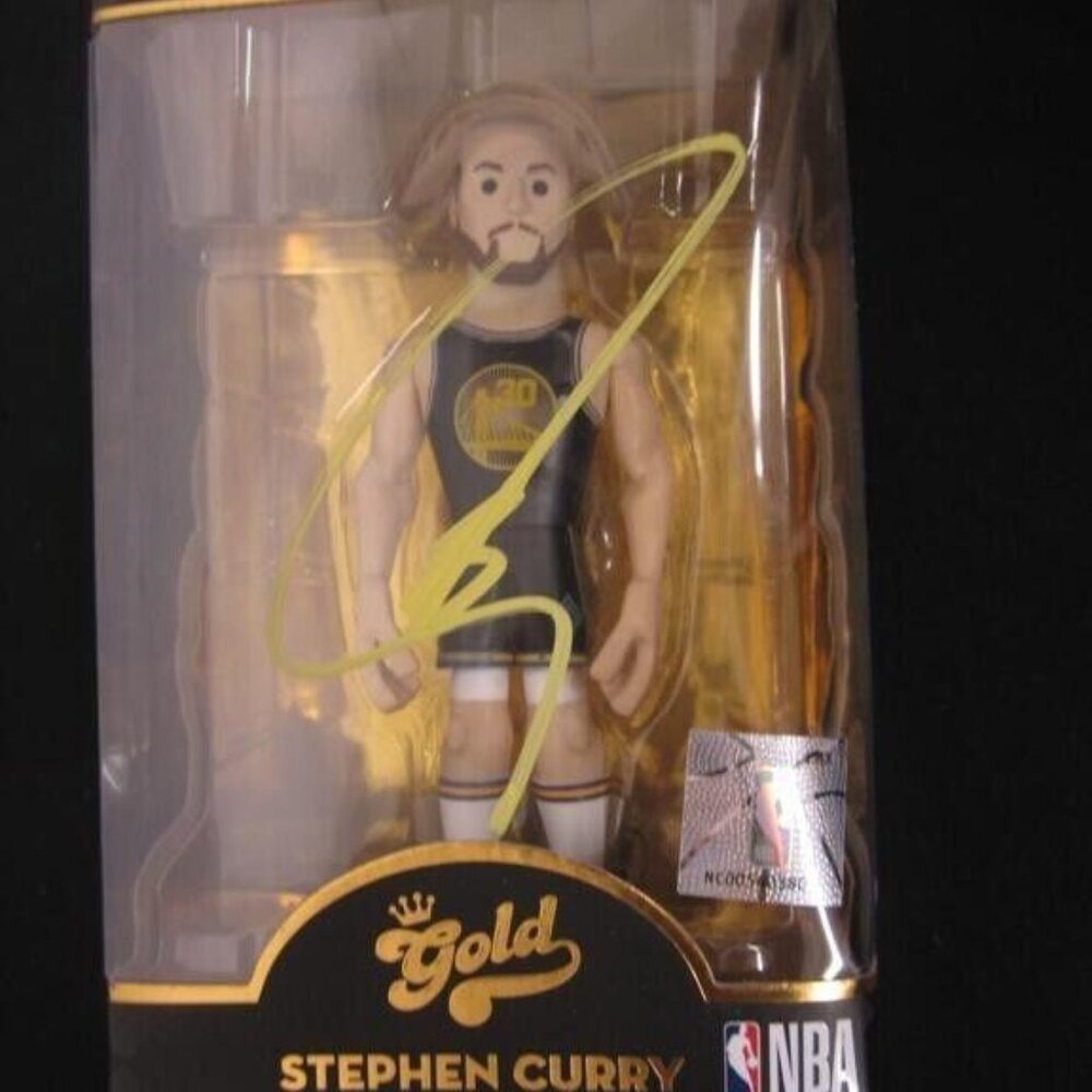 Stephen Curry signed Funko Pop! Gold NBA Golden State Warriors w/COA